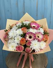 Букет цветов из:  Розы, Герберы и Хризантемы в Стерлитамаке