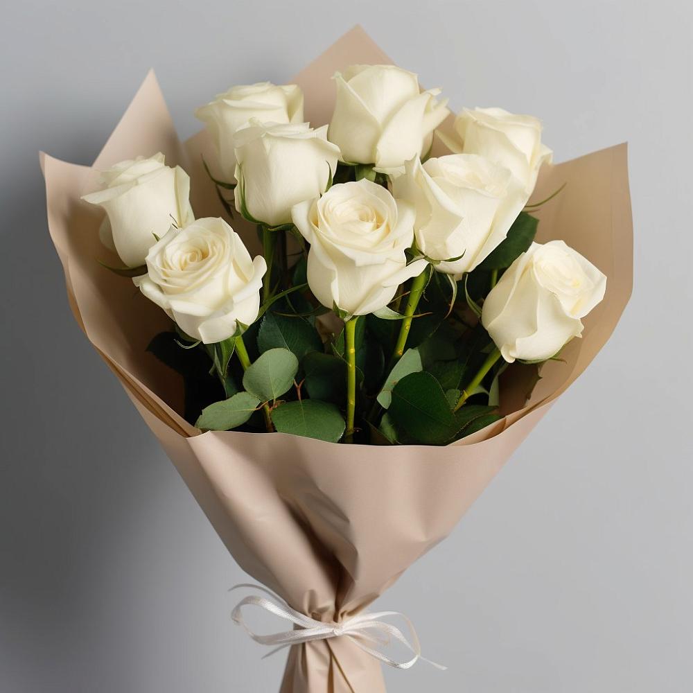 Букет 9 Белых роз Эдлесс Лав в Стерлитамаке