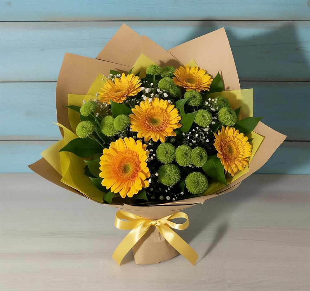 Букет цветов из: Герберы и Хризантемы в Стерлитамаке