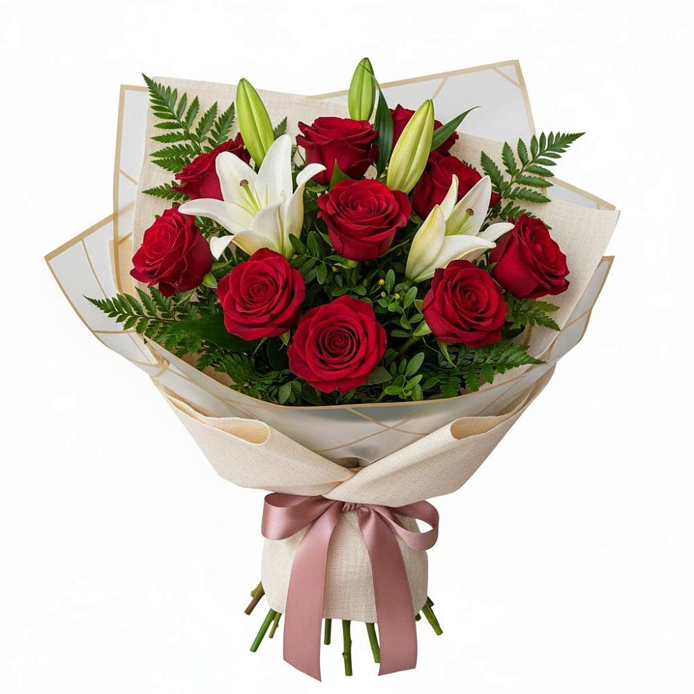 Букет цветов из: Лилии и Розы в Стерлитамаке