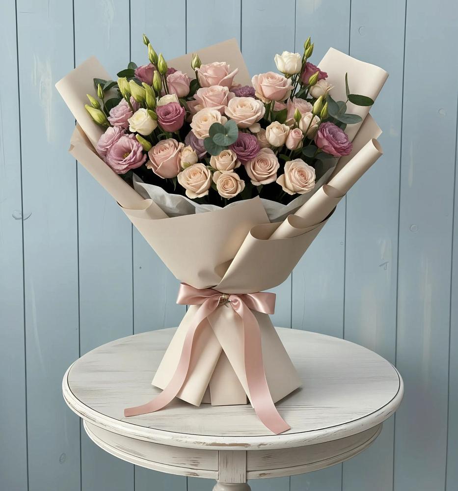 Букет цветов из: Розы и Лизиантусы в Стерлитамаке