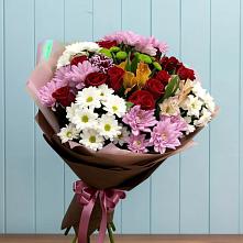 Букет цветов из:  Розы, Хризантемы и Альстромерии в Стерлитамаке
